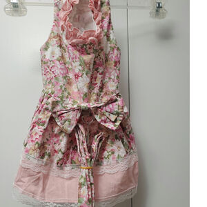 Chic Dog Pink Floral Fancy Dess with Leash Size XL
